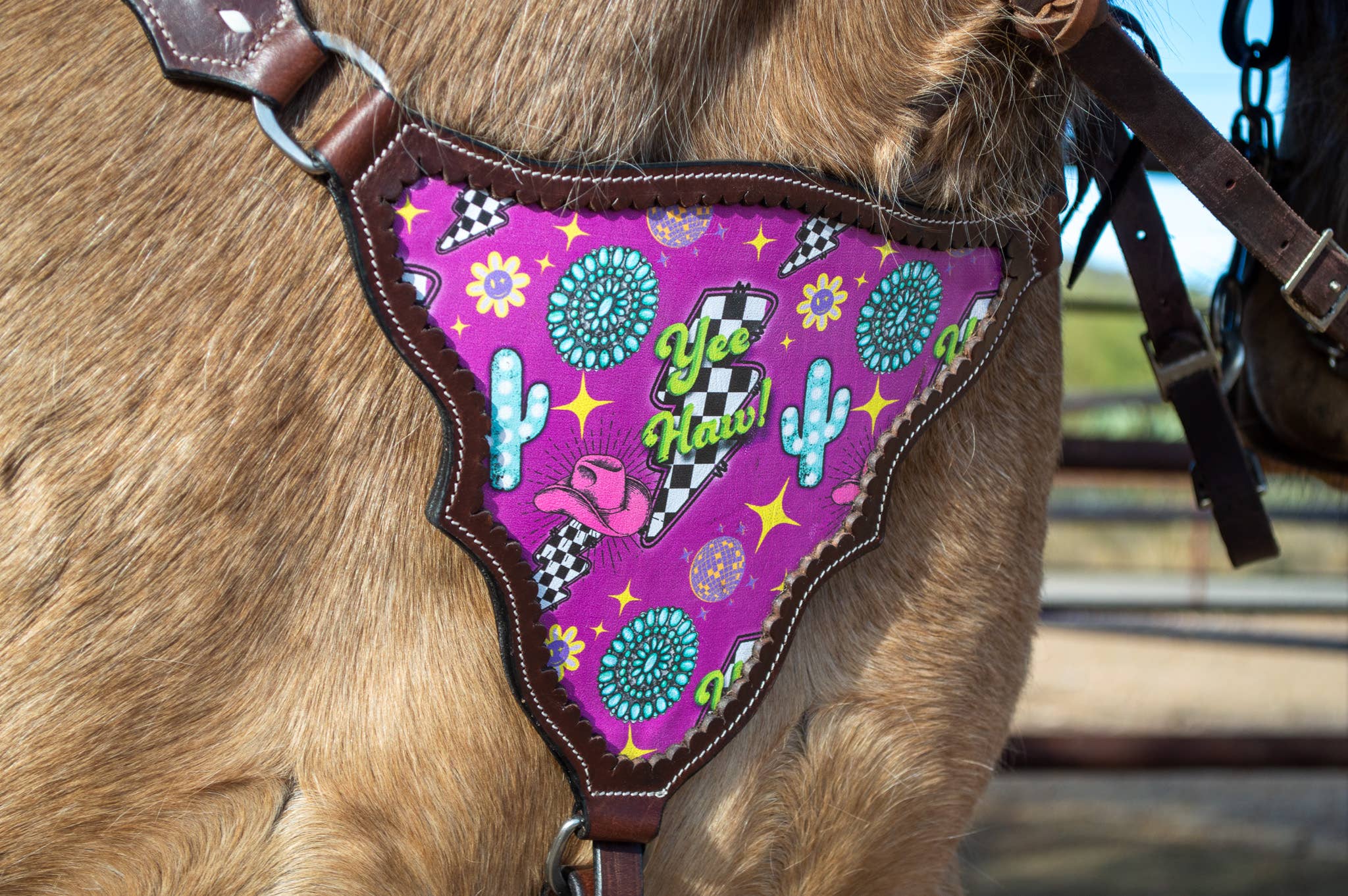 Neon Yeehaw Headstall and Breast Collar Set