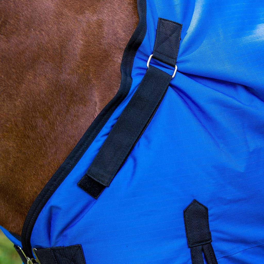 TuffRider Comfy-Fit Medium Weight Standard Neck Ripstop Turnout Blanket w/ Adjustable Neck Opening- 1200D, 200 GSM