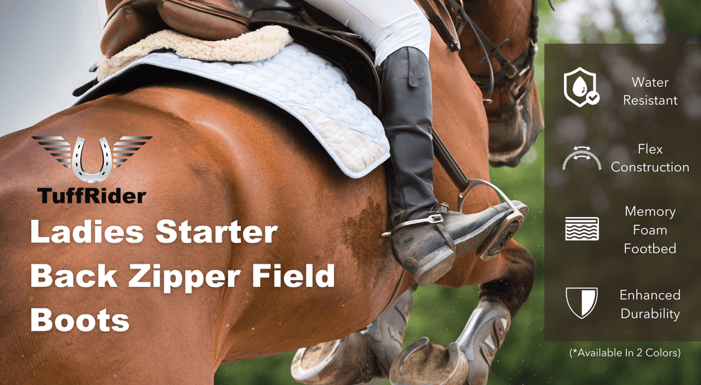 TuffRider Ladies Starter Back Zip Field Boots in Synthetic Leather
