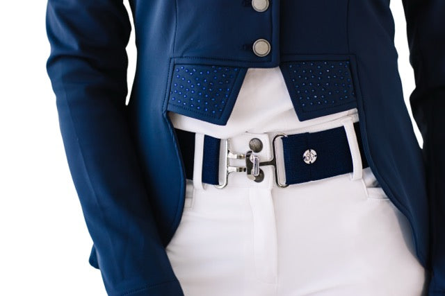 Ladies Shine Dressage Show Coat - Navy
