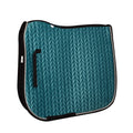 Elegance Velvet Dressage Saddle Pad - Teal/Silver/Black