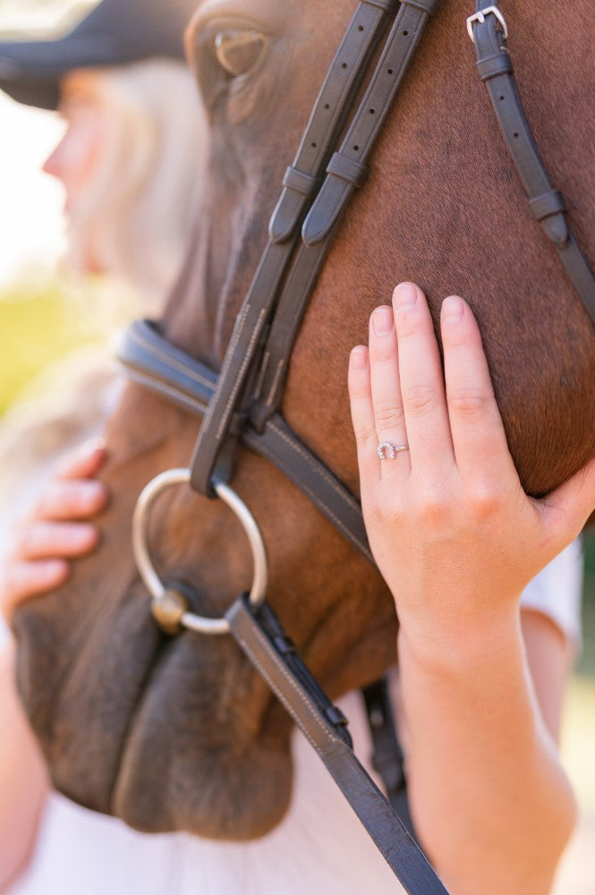 AWST Int'l Sterling Silver & Clear CZ Horseshoe Ring