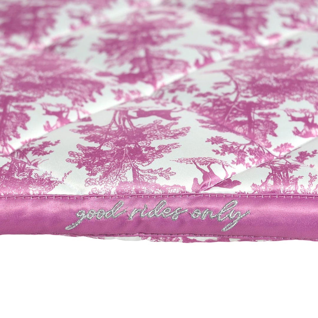Dapplebay Equestrian Toile Dressage Saddle Pad-Rose/White