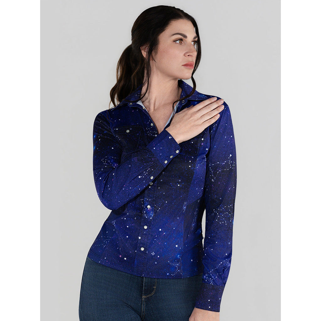 Dapplebay Constellation Western Shirt-Navy/Multi