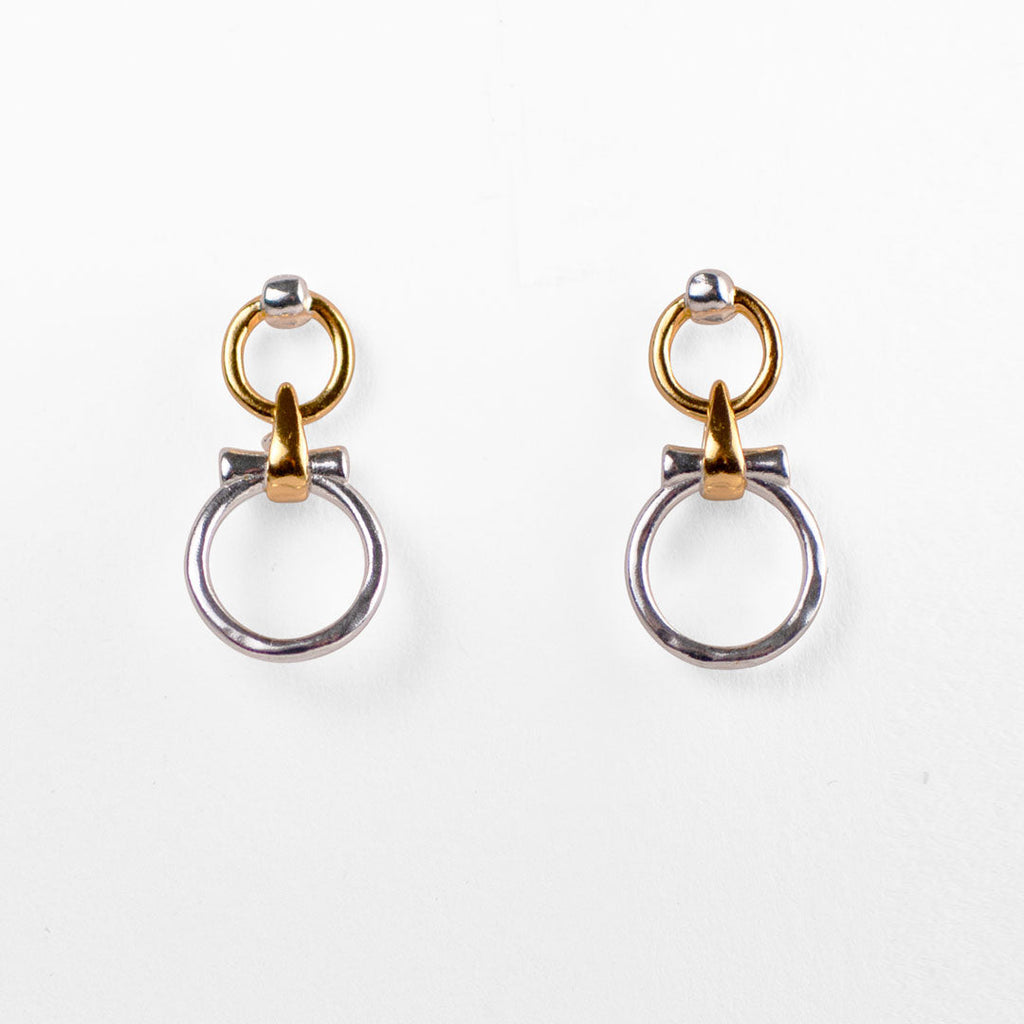 Aikon - Horse Bit Equestrian Earring Two Tone