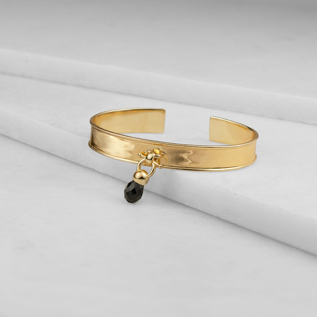 Brioette - Black Onyx Horse Bit Earring Equestrian in Gold