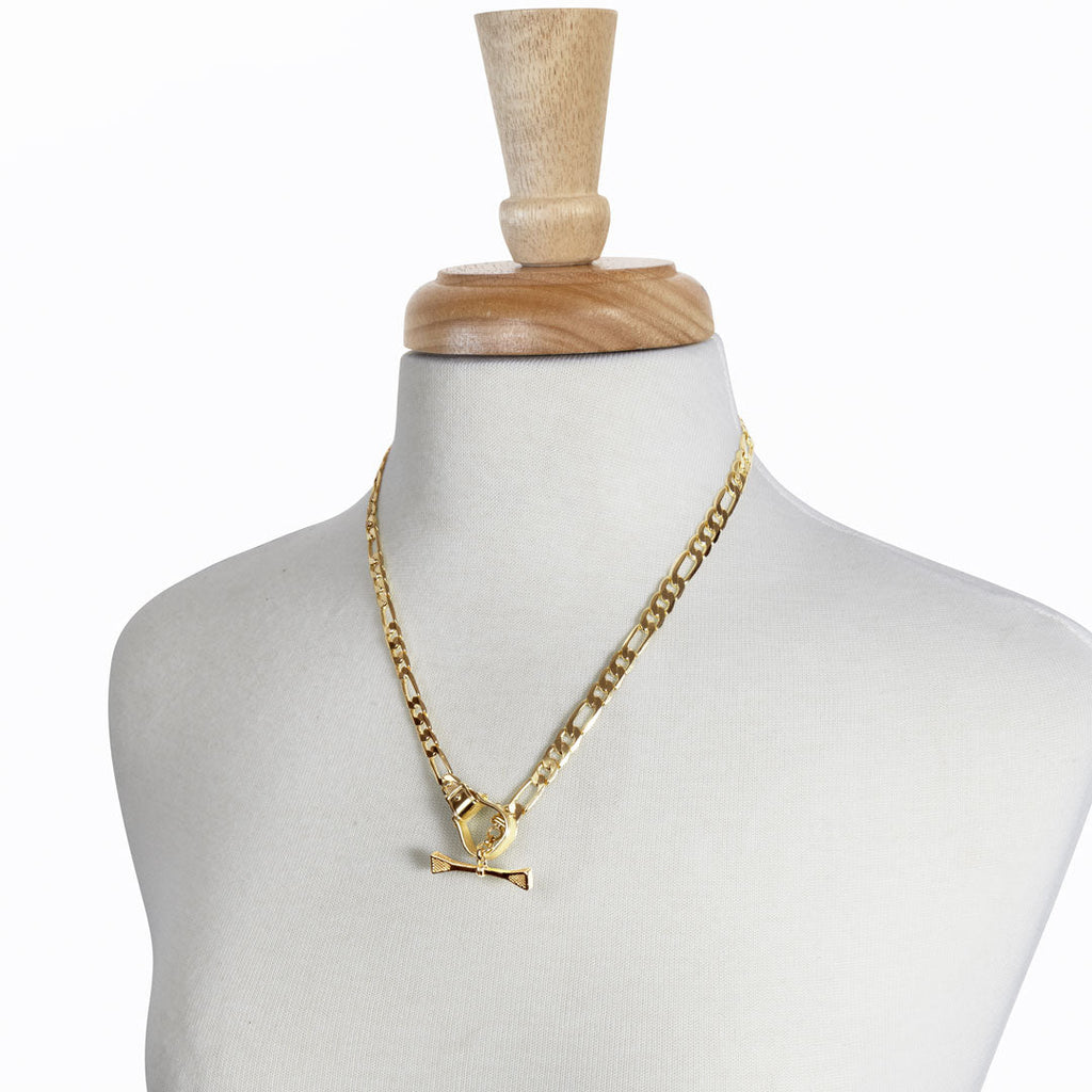 Cortina - Cuban Chain Western Stirrup Bracelet in Gold