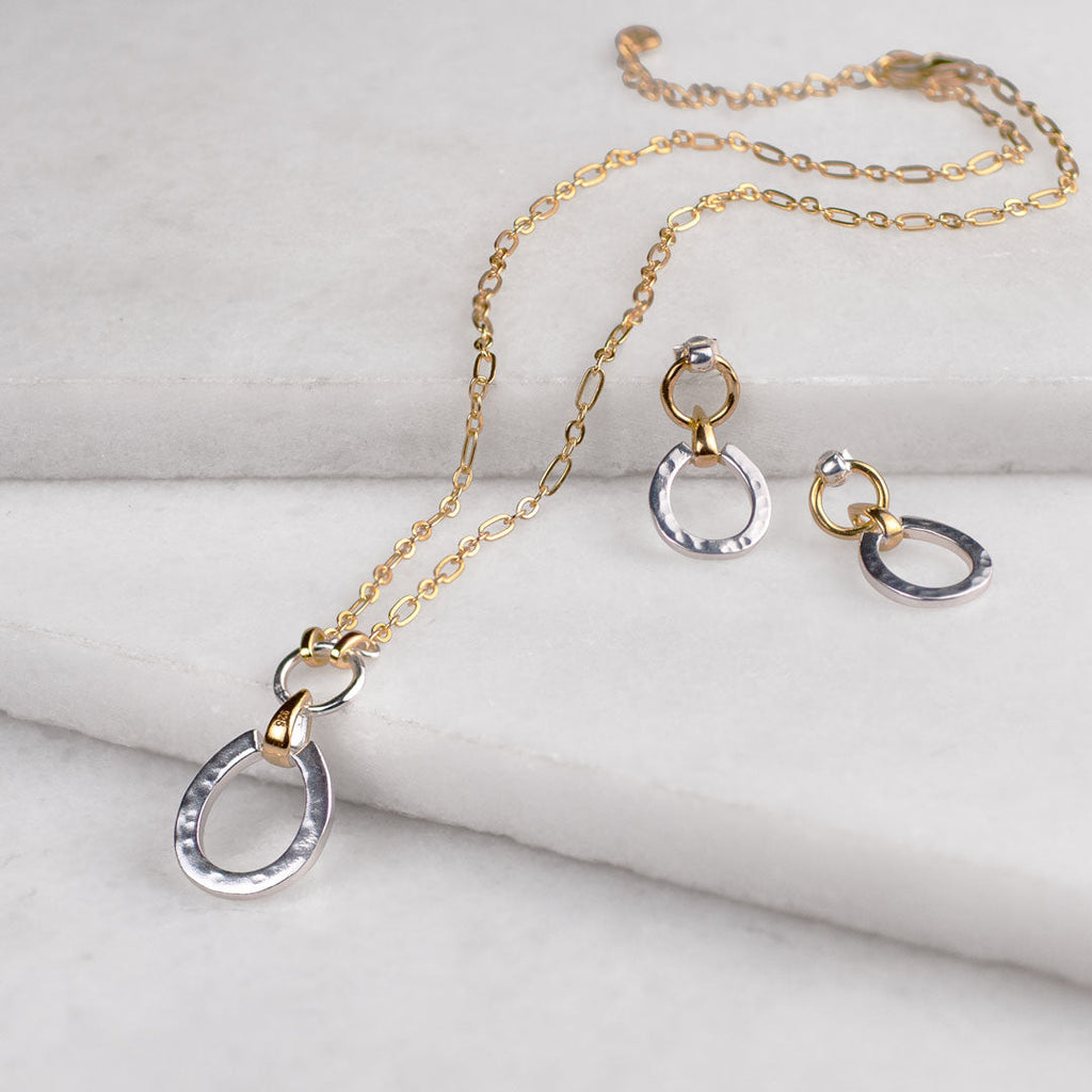 Equinox - Equestrian Horseshoe Earring Two Tone