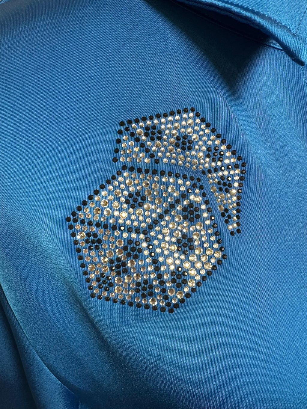 High Roller Rhinestone Matte Satin Button Up Rodeo Shirt