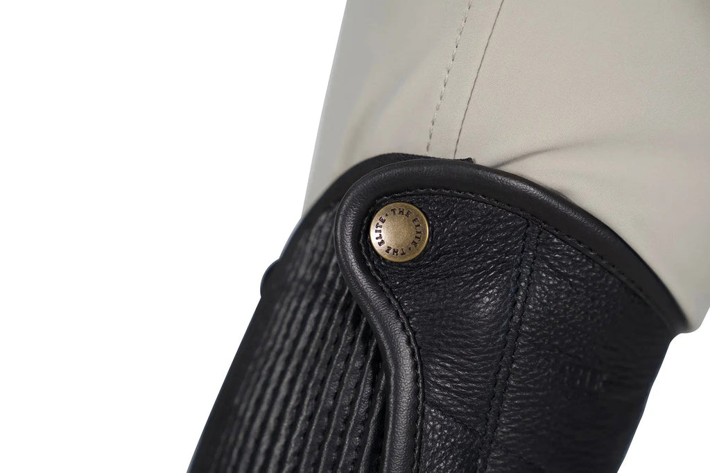 Grand Prix Elite Leather Kids Half Chaps, Black
