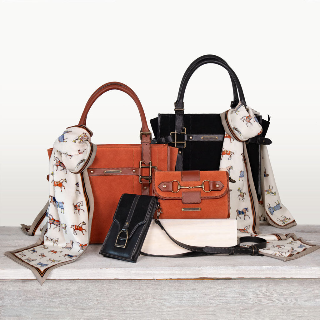 Dalton - Horse Bit Crossbody Luxury Leather Handbag in Cognac on Cognac