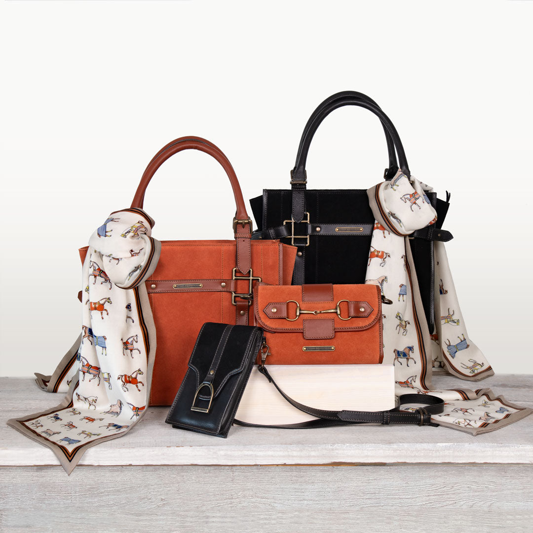Dalton - Horse Bit Crossbody Luxury Leather Handbag in Cognac on Cognac