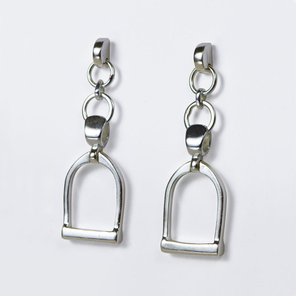 Cortina - Cuban Chain Horse Stirrup Necklace in Silver