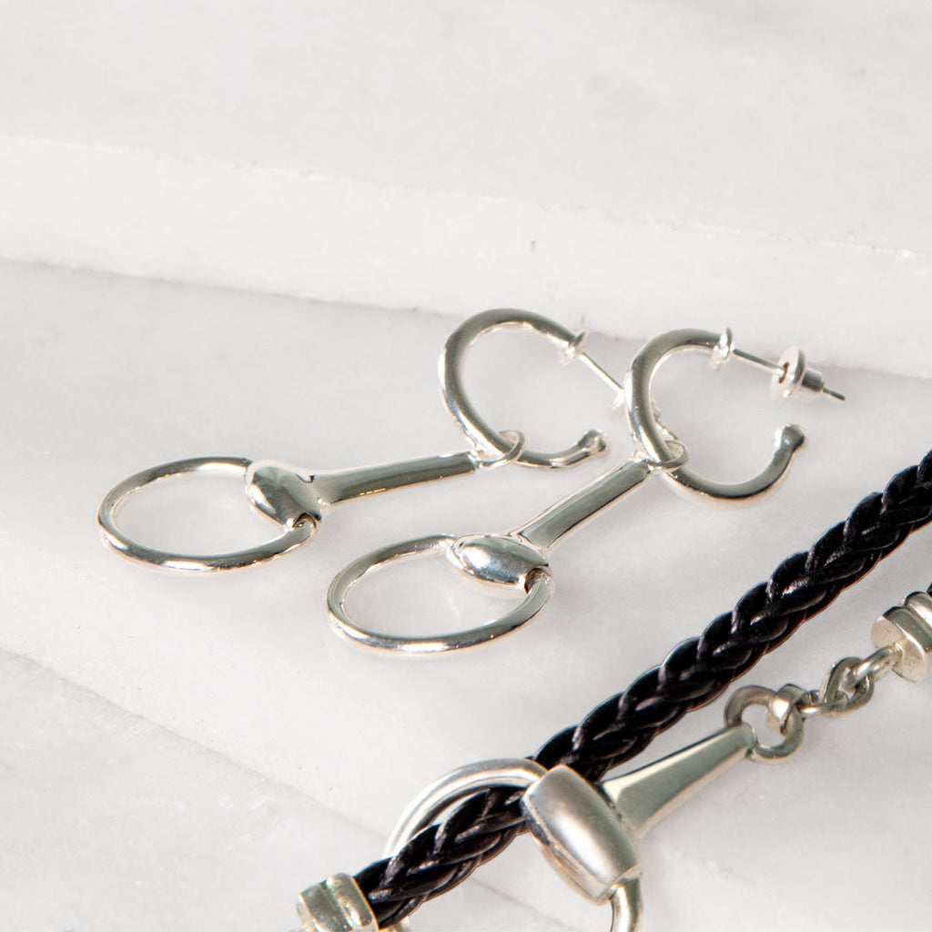 Odeza - Wrap Around Horse Bit Bracelet in Silver & Black