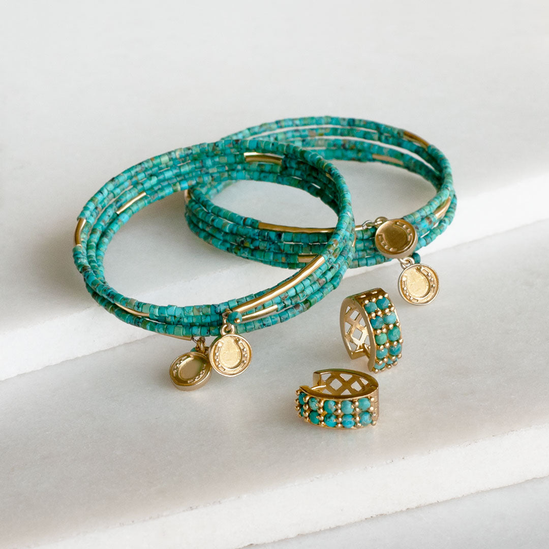 Prism - Turquoise Horseshoe Coin Earring