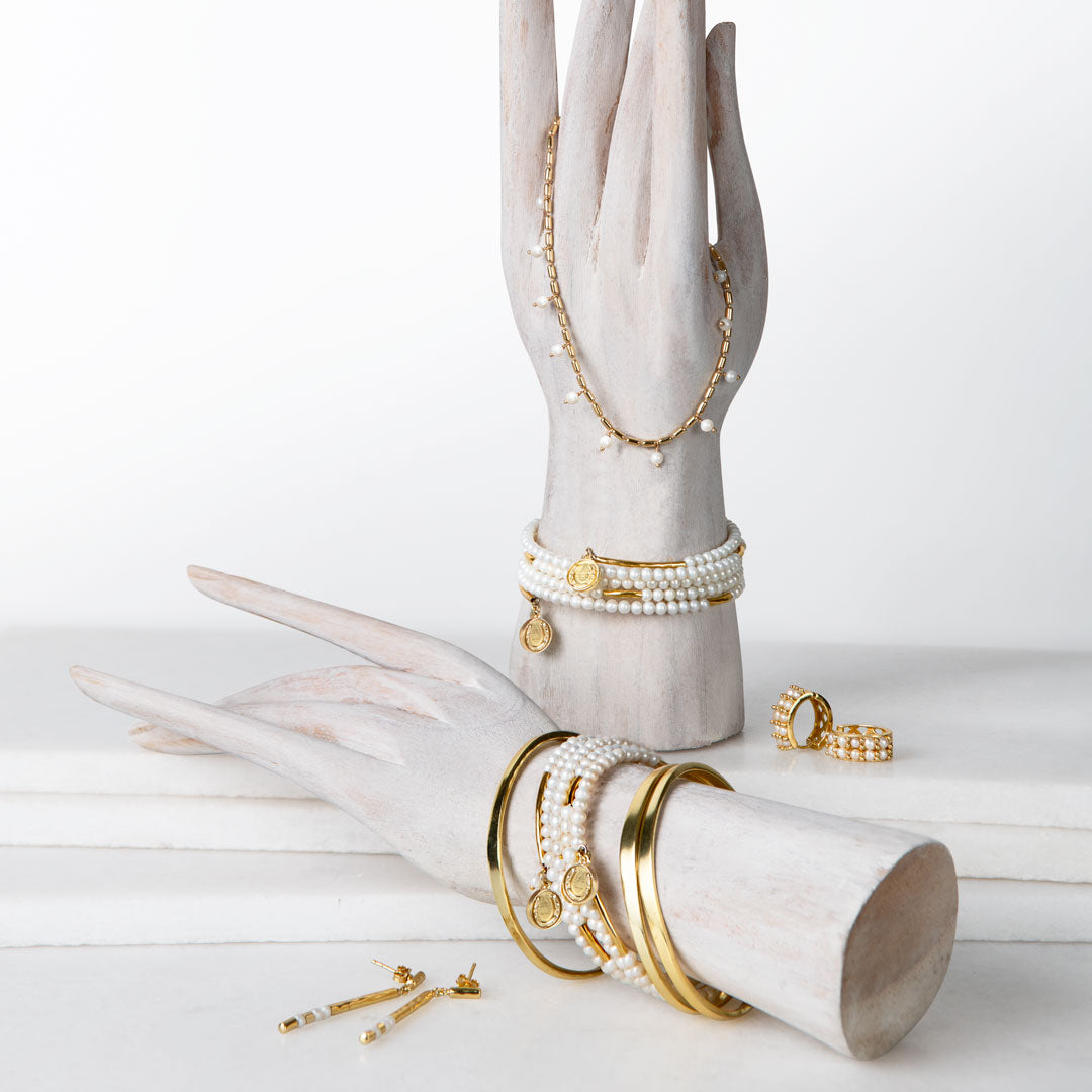 Prism - Pearl Horseshoe Coin Earring