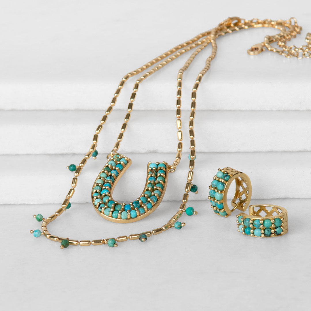 Prism - Turquoise Horseshoe Coin Earring