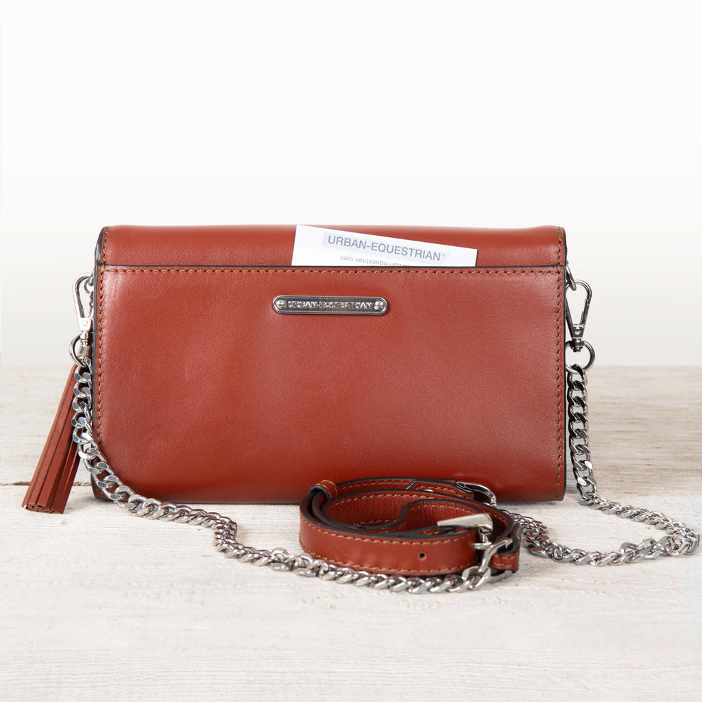 Del Mar - Horse Bit Crossbody Luxury Leather Handbag in Cognac