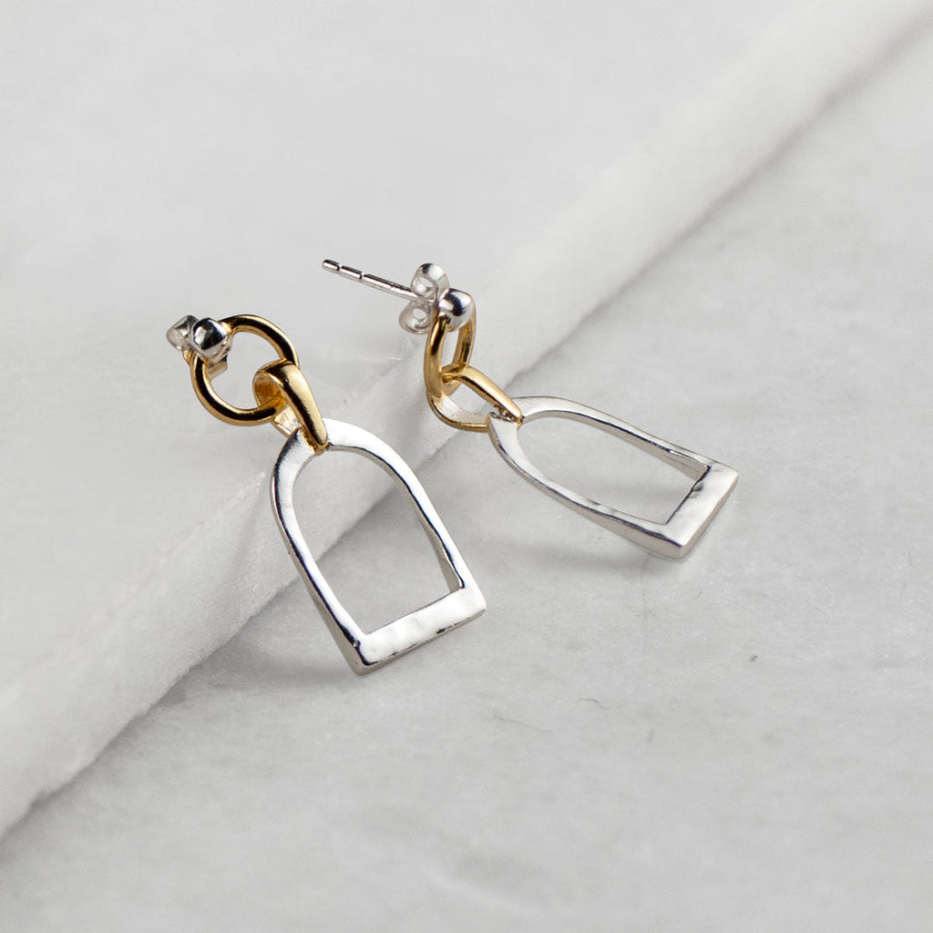 Denby - Riding Stirrup Earring in Two Tone