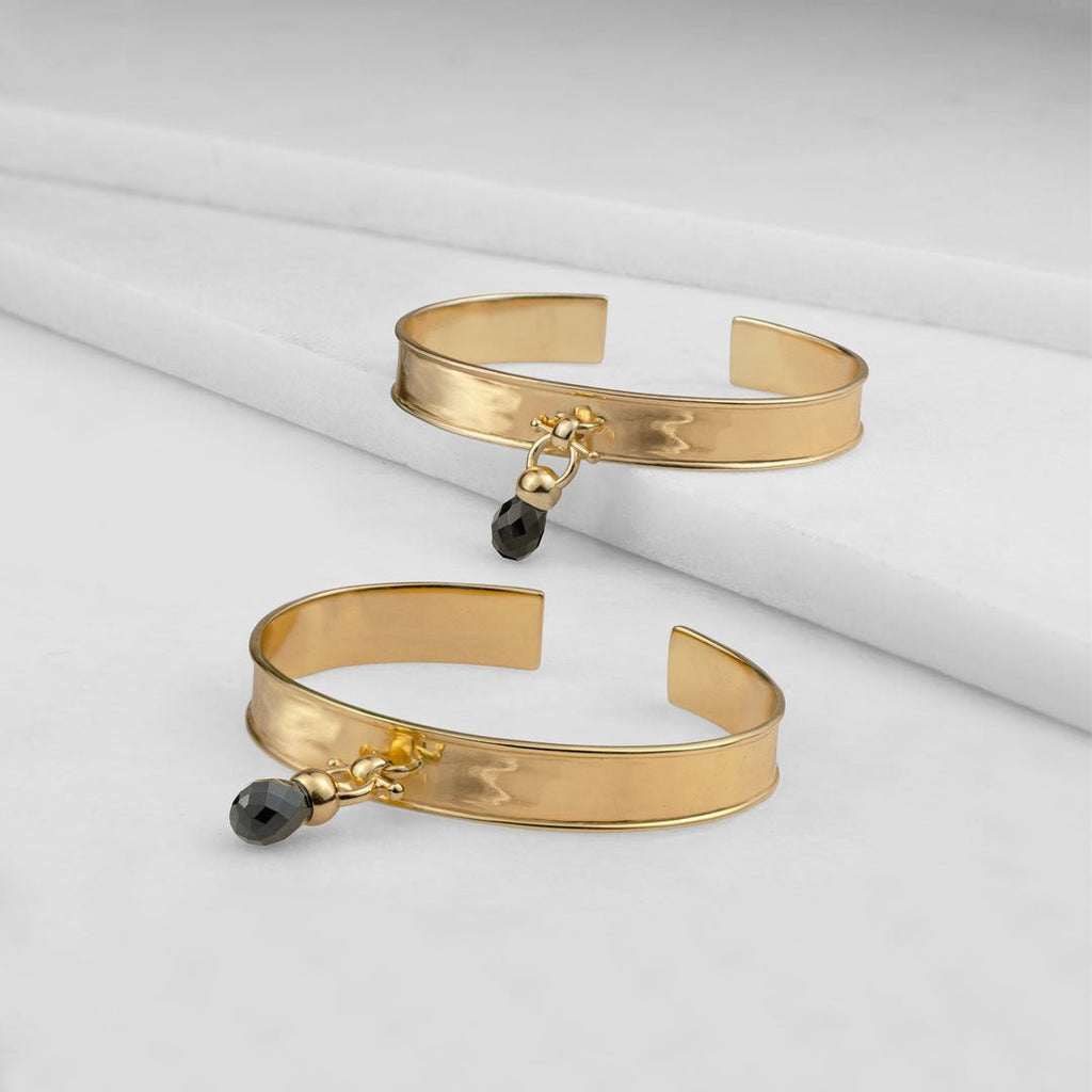 Adele - Black Onyx Equestrian Horse Bit Necklace in Gold