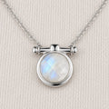 Adele - Moonstone Equestrian Horse Bit Necklace in Silver