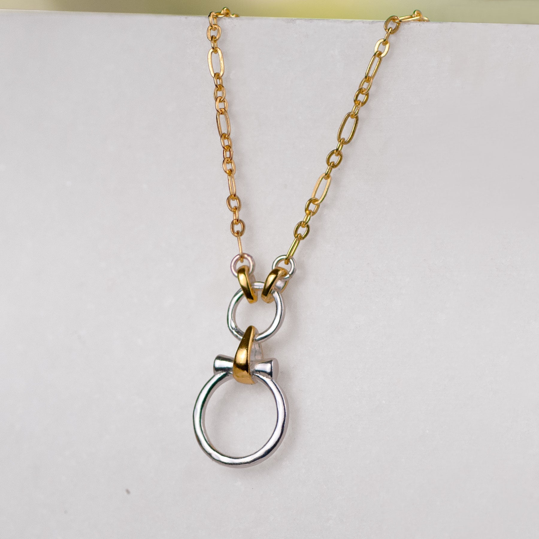 Aikon - Two Tone Equestrian Horse Bit Necklace