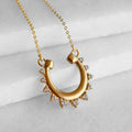 Anola - Diamond Cut Horseshoe Necklace in Gold