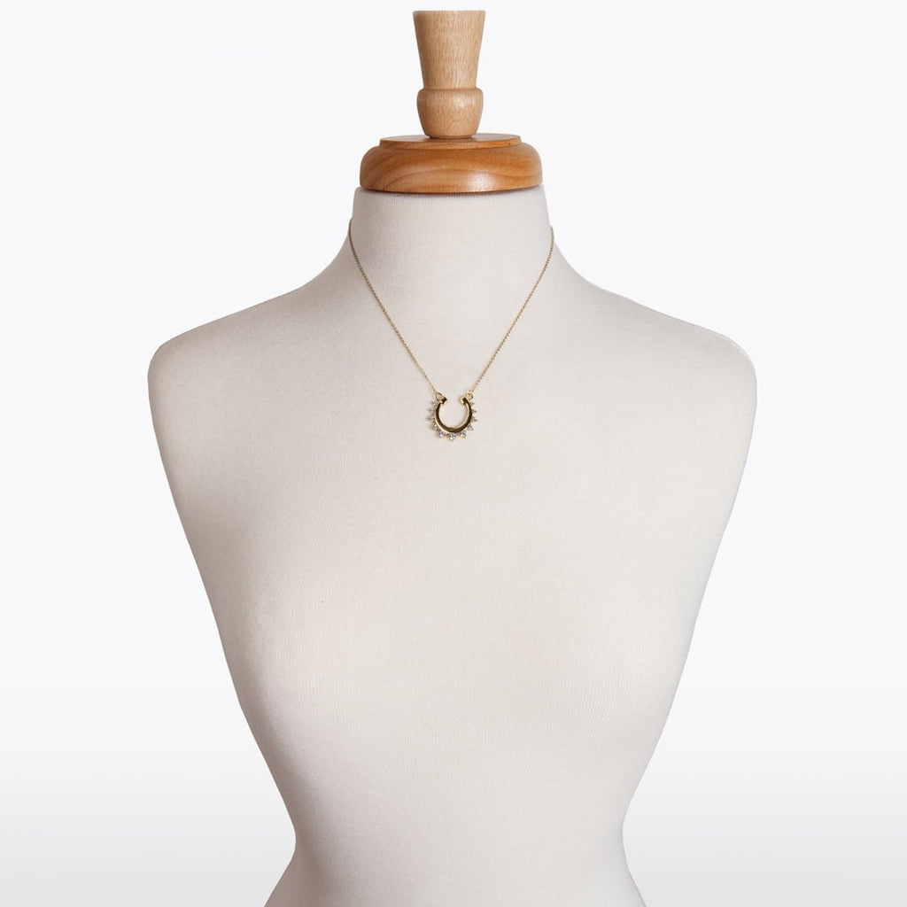 Anola - Diamond Cut Horseshoe Necklace in Gold