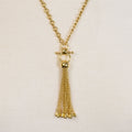 Aria - Chain Tassel Equestrian Horse Bit Necklace in Gold