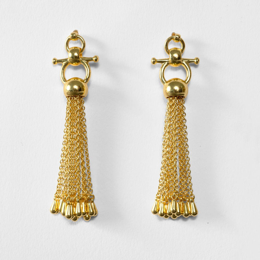 Aria - Chain Tassel Equestrian Horse Bit Necklace in Gold