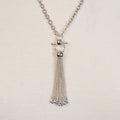 Aria - Chain Tassel Equestrian Horse Bit Necklace in Silver