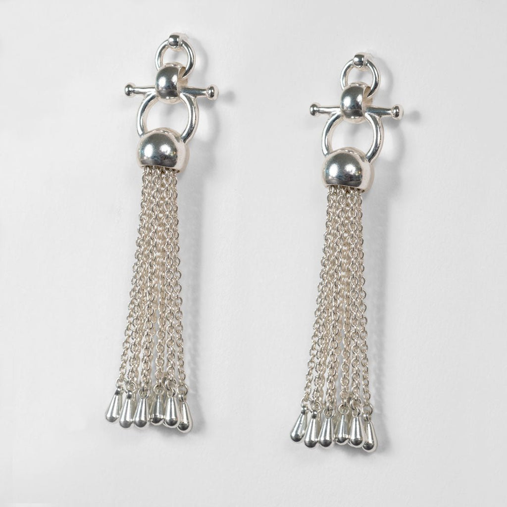 Aria - Chain Tassel Equestrian Horse Bit Necklace in Silver