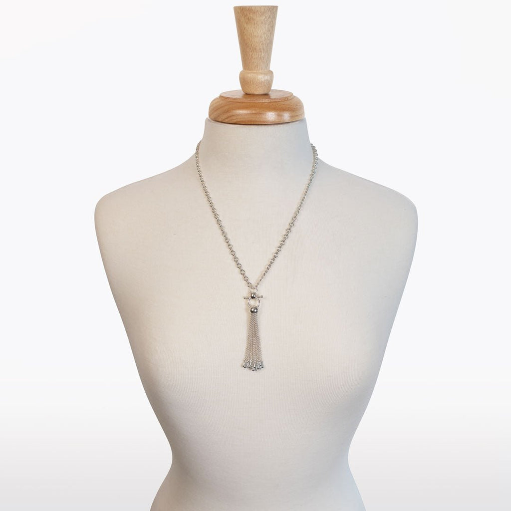 Aria - Chain Tassel Horse Bit Equestrian Earring in Silver