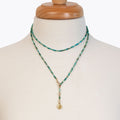 Aurora - Turquoise & Gold Horseshoe Coin Strand Necklace