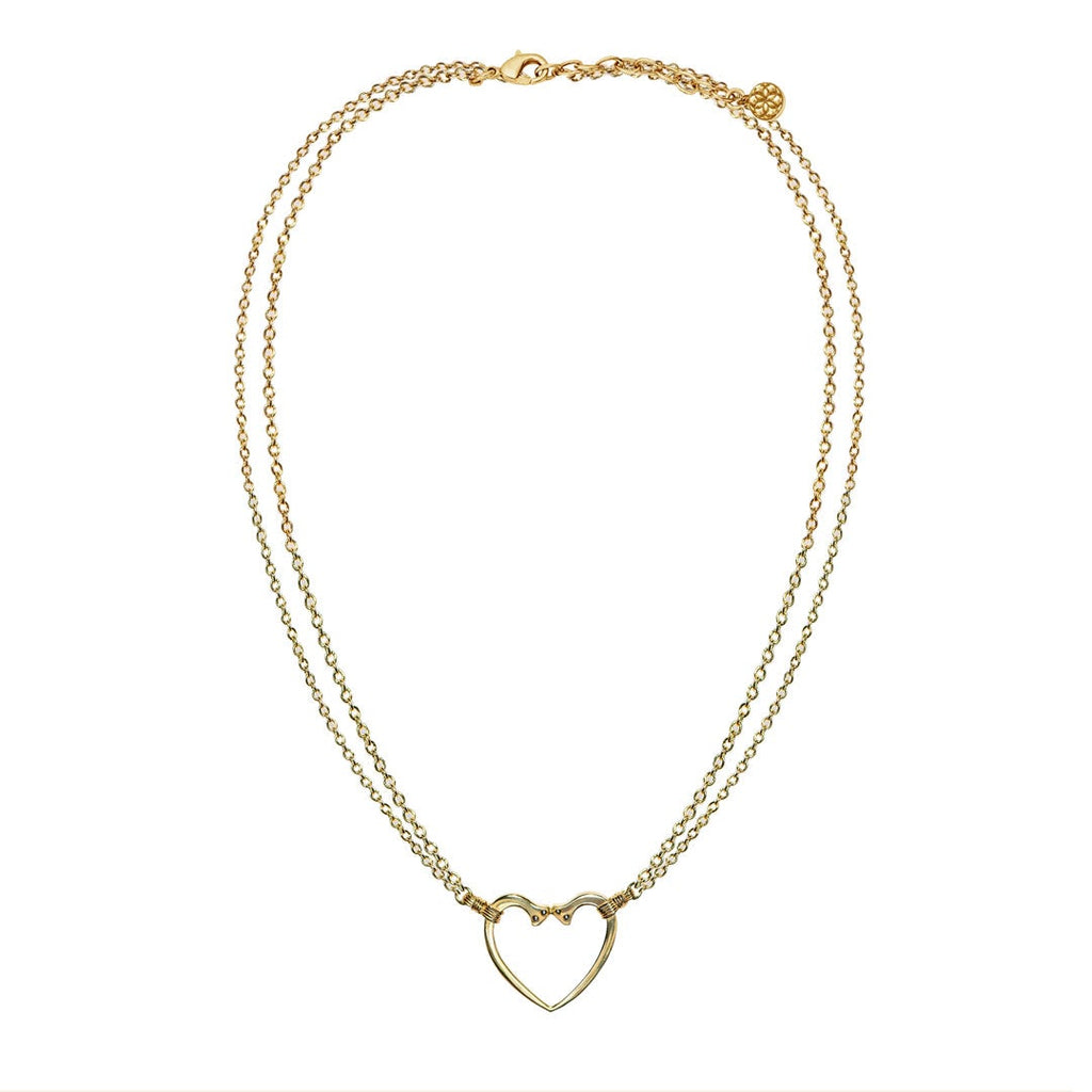 Ava - Equestrian Horseshoe Nail Heart Necklace in Gold