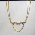 Ava - Equestrian Horseshoe Nail Heart Necklace in Gold