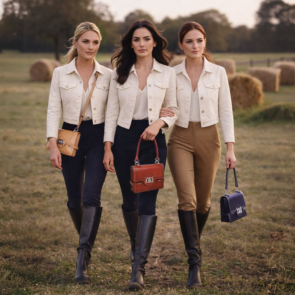 Bella -  Horse Bit Talisman Crossbody Luxury Leather Handbag in Caramel