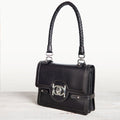 Bella -  Horse Bit Talisman Crossbody Luxury Leather Handbag in Black