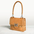 Bella -  Horse Bit Talisman Crossbody Luxury Leather Handbag in Caramel