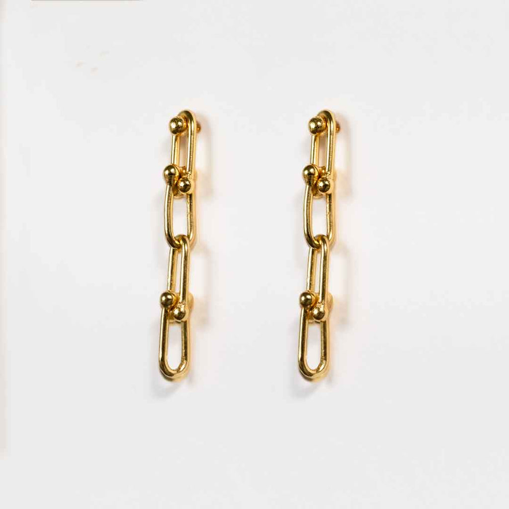 Bellamy - Horseshoe Link Equestrian Necklace in Gold