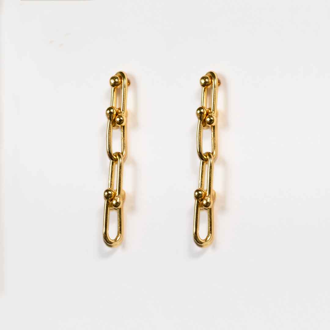 Bellamy - Horseshoe Link Equestrian Necklace in Gold