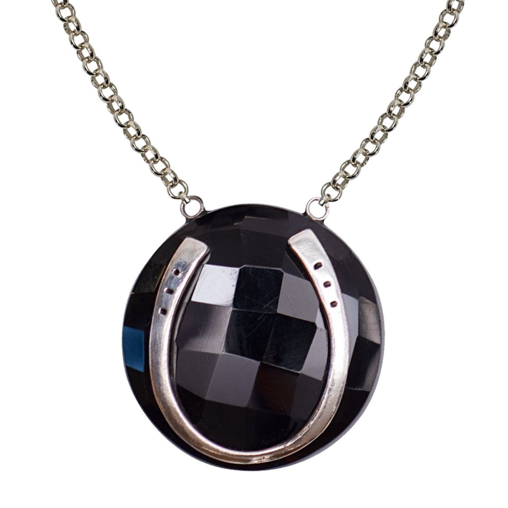 Black Onyx Horseshoe Necklace