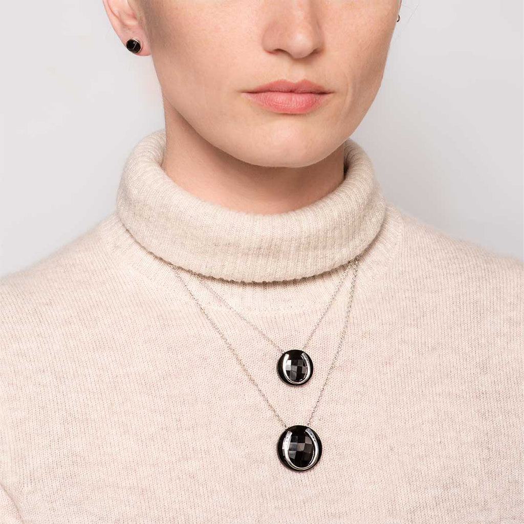 Black Onyx Horseshoe Necklace