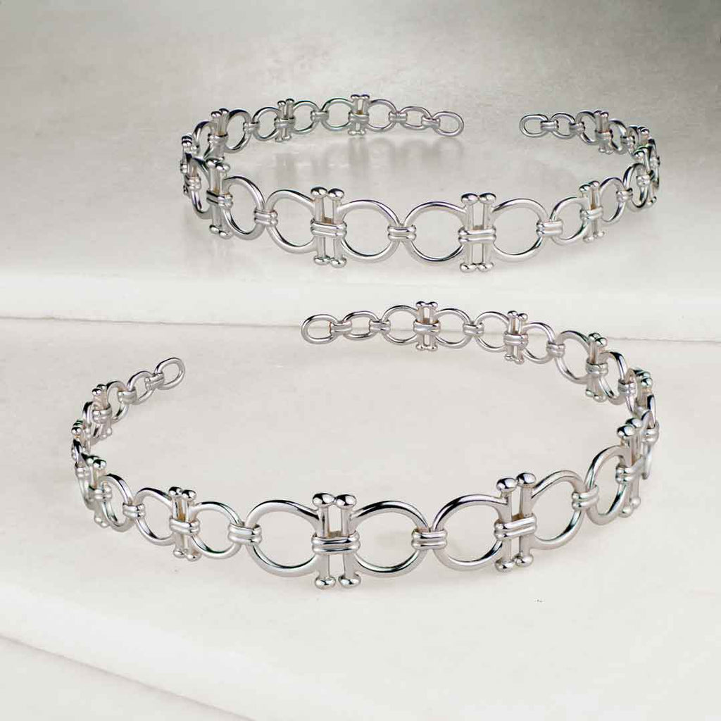 Bocara - Equestrian Horse Bit Choker Necklace in Silver