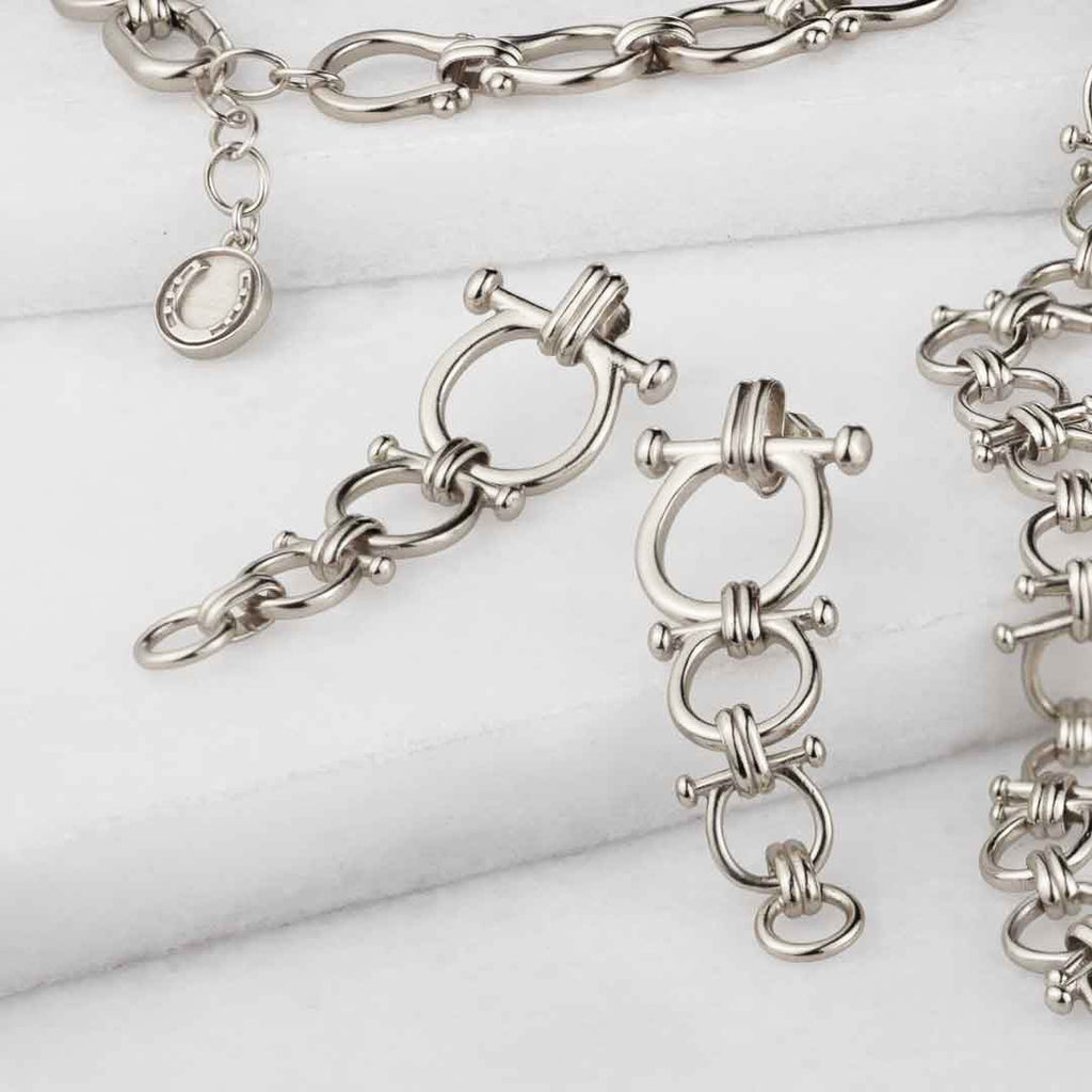 Bocara - Horse Bit Equestrian Earring in Silver