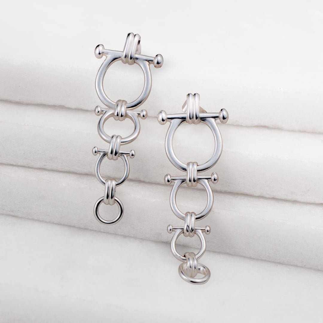 Bocara - Horse Bit Equestrian Earring in Silver