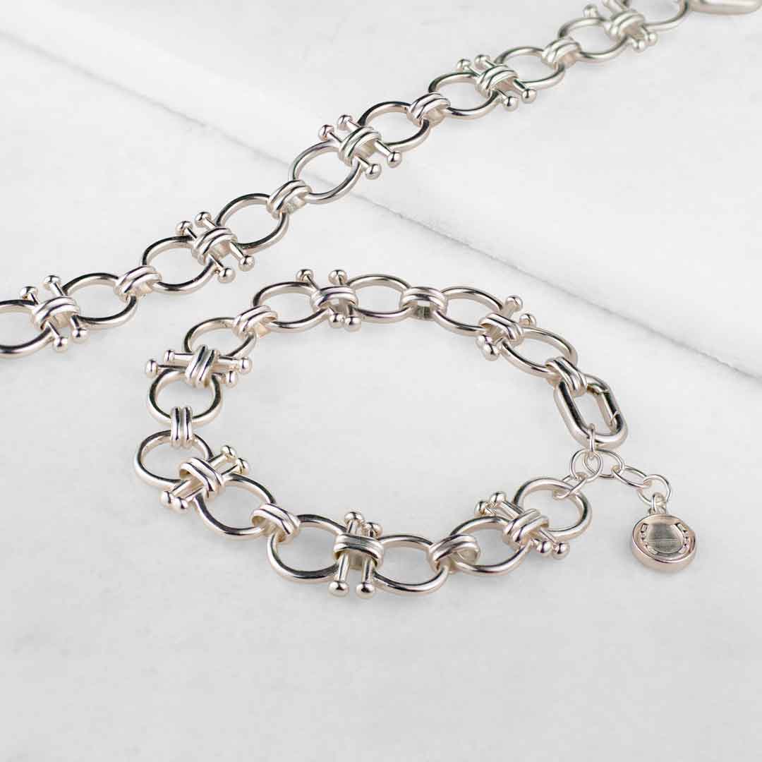 Bocara - Horse Bit Equestrian Link Bracelet in Silver