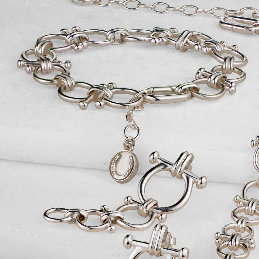 Bocara - Horse Bit Equestrian Link Bracelet in Silver