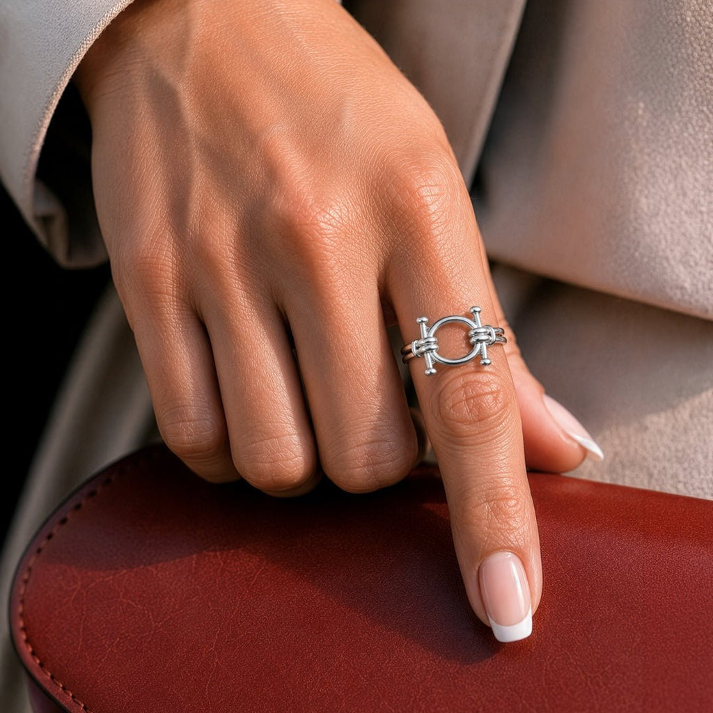 Bocara - Horse Bit Equestrian Ring in Silver