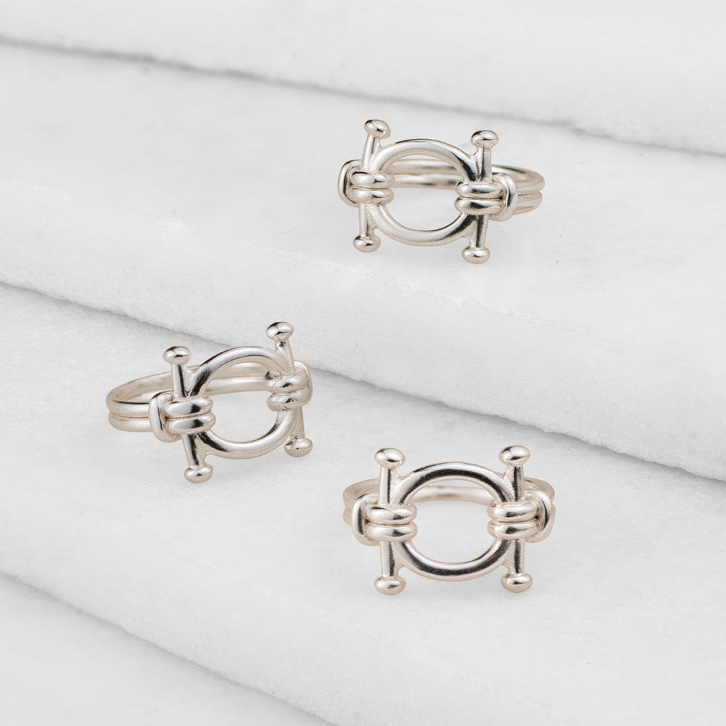 Bocara - Horse Bit Equestrian Ring in Silver